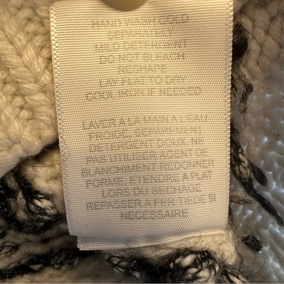 SI-IAE Anthropologie Black & White Wool Blend Sweater Size Medium - Picture 10 of 11